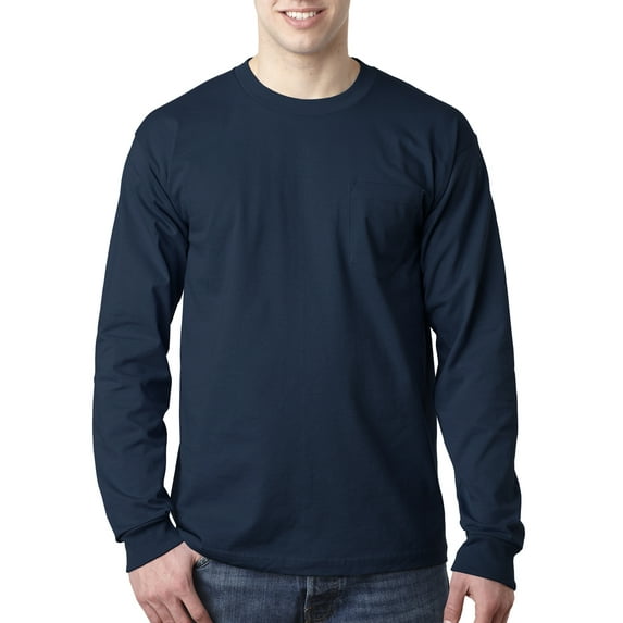 Bayside Adult 6.1 oz., 100% Cotton Long Sleeve Pocket T-Shirt - BA8100