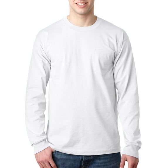 Bayside Adult 6.1 oz., 100% Cotton Long Sleeve Pocket T-Shirt - BA8100