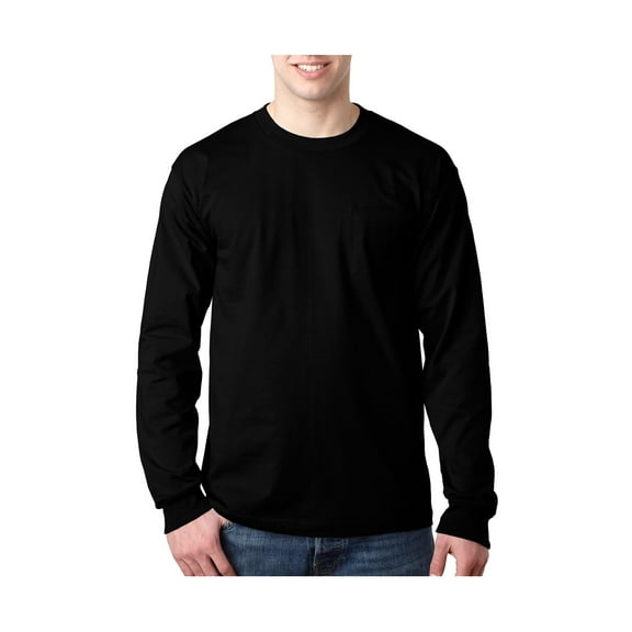 Bayside Adult 6.1 oz., 100% Cotton Long Sleeve Pocket T-Shirt - BA8100