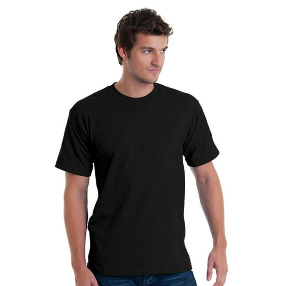 BAYSIDE BA5040 ADULT 5.4 OZ., 100% COTTON TSHIRT, BLACK, 3X, Pack Of 5, Mens T-Shirts