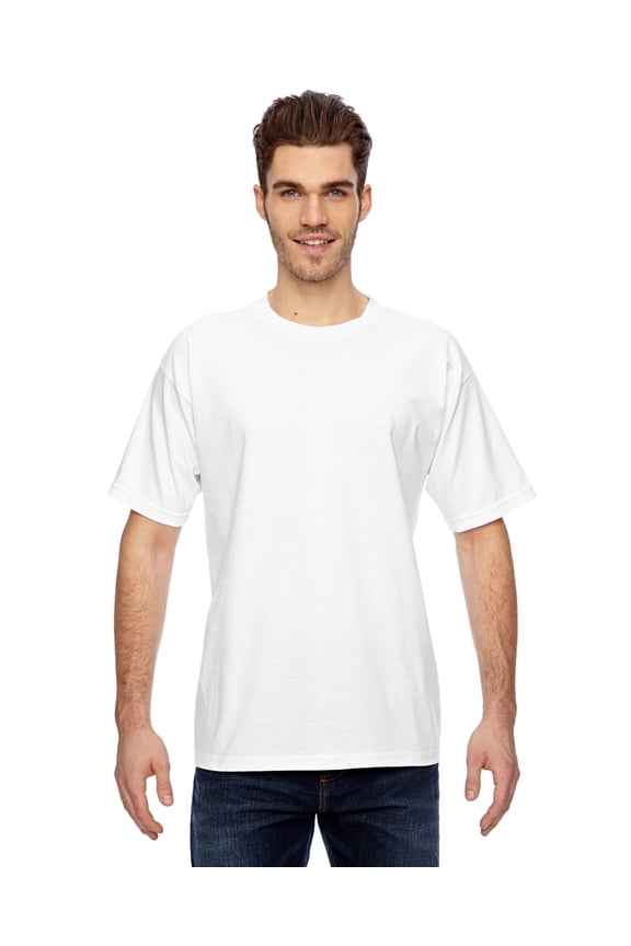 BA2905 ADULT 6.1 OZ. 100% COTTON TSHIRT, WHITE, 4XL, Pack Of 3, Mens T-Shirts