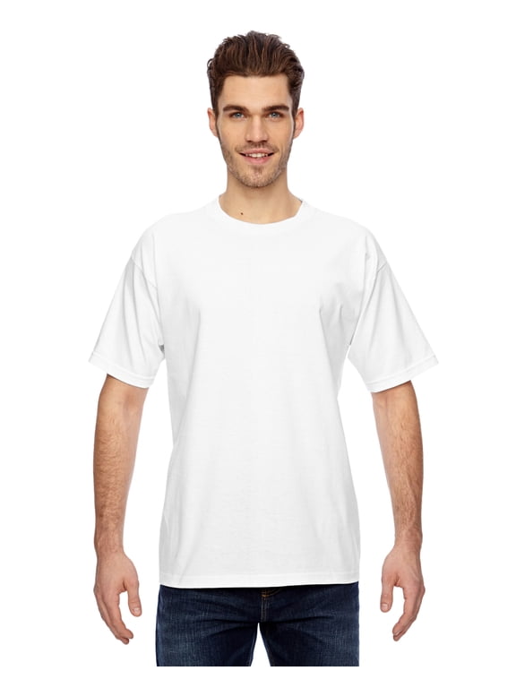 BA2905 ADULT 6.1 OZ. 100% COTTON TSHIRT, WHITE, 4XL, Pack Of 5, Mens T-Shirts