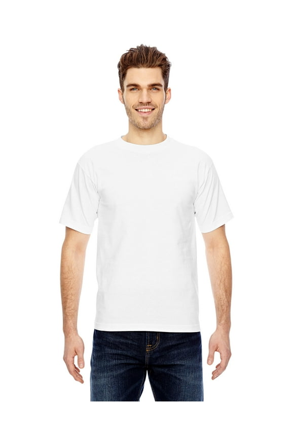 BA5100 ADULT 6.1 OZ., 100% COTTON TSHIRT, WHITE, M, Pack Of 10, Mens T-Shirts
