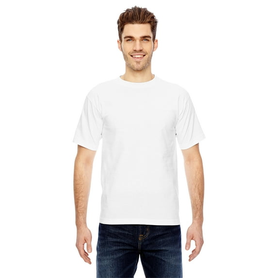 BAYSIDE BA5100 ADULT 6.1 OZ., 100% COTTON TSHIRT, WHITE, L, Pack Of 10, Mens T-Shirts