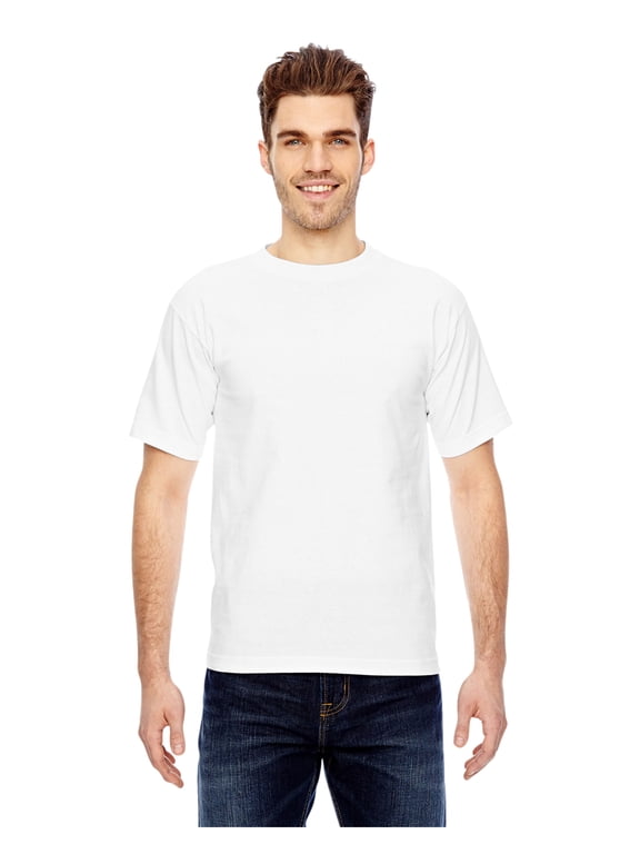 BA5100 ADULT 6.1 OZ., 100% COTTON TSHIRT, WHITE, M, Pack Of 10, Mens T-Shirts