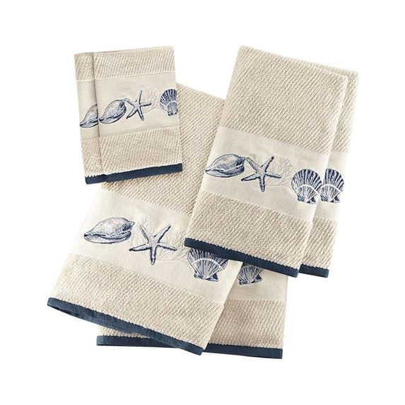Bayside Embroidered 6 Piece Towel Set - Blue, Belen Kox