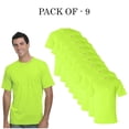 thumbnail image 1 of Bayside - High Visibility Safety Green T-Shirt for Men | 50/50 Cotton/Polyester Pocket Shirt, Classic fit 5.4 oz Pack of 9, Size S, 1 of 6