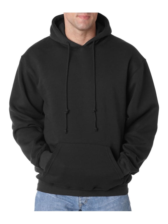 Hoody Sweatshirt B960 Plain Unisex Hooded Blended Pullover Fleece Black 4XL