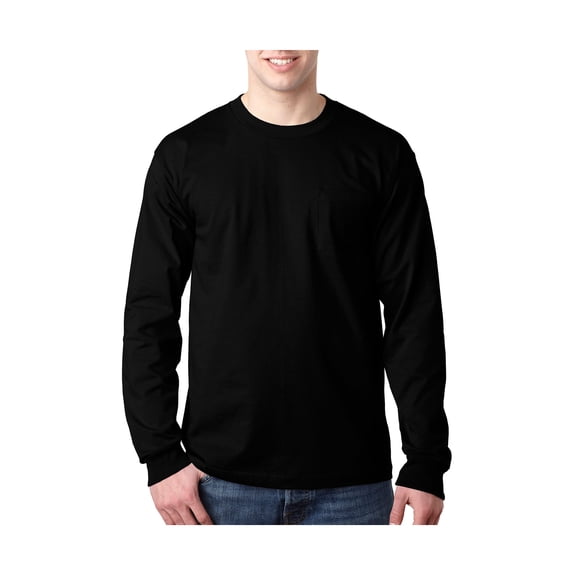 Bayside Men's American Style Heavyweight Hems Pocket T-Shirt, Style BA8100