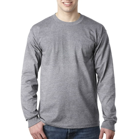 Bayside Men's American Style Heavyweight Hems Pocket T-Shirt, Style BA8100