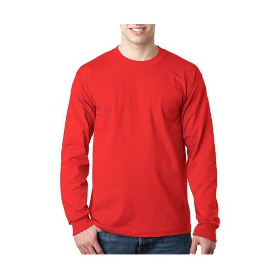 Bayside Men's American Style Heavyweight Hems Pocket T-Shirt, Style BA8100