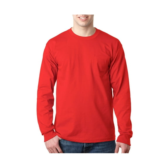 Bayside Men's American Style Heavyweight Hems Pocket T-Shirt, Style BA8100