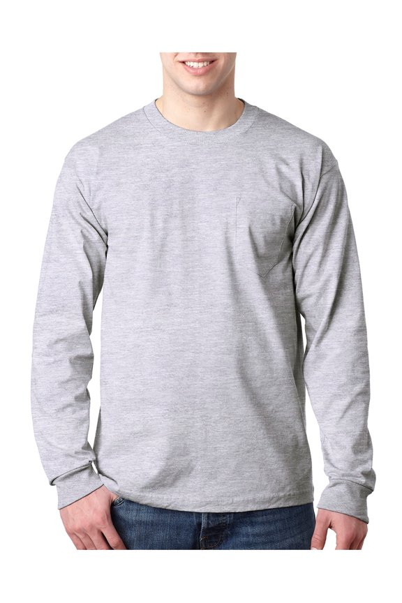 Men's American Style Heavyweight Hems Pocket T-Shirt, Style BA8100