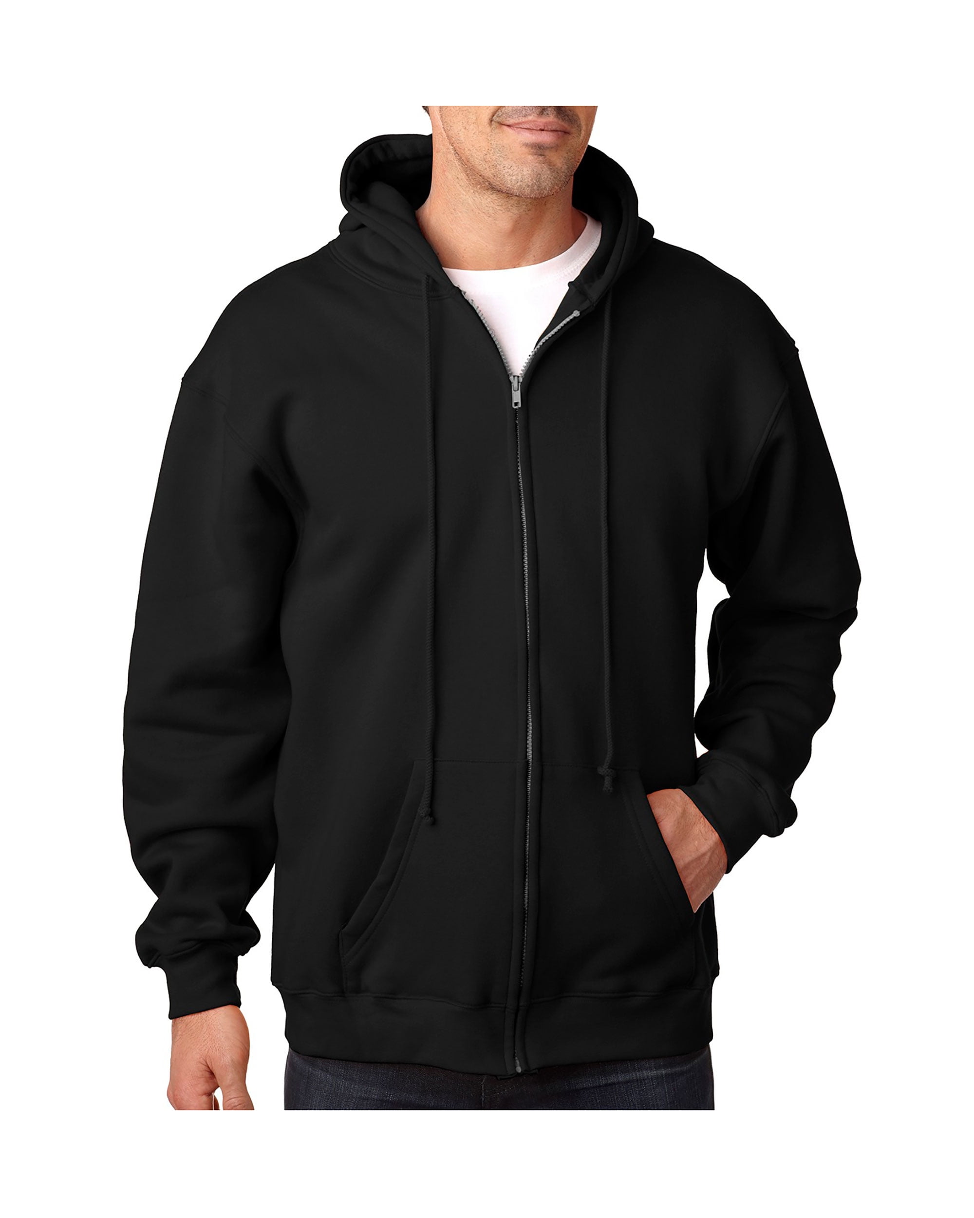 Bayside Men's Heavyweight Full Zip Hooded Sweatshirt, Style BA900