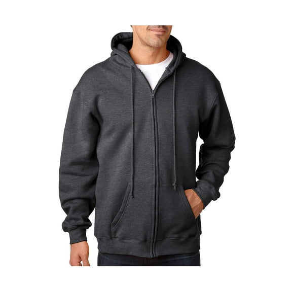 Bayside Men's Heavyweight Full Zip Hooded Sweatshirt, Style BA900