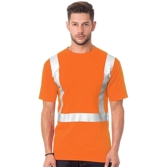 Bayside USA-Made 50/50 High Visibility Short Sleeve T-Shirt with Pocket Size up to 4XL