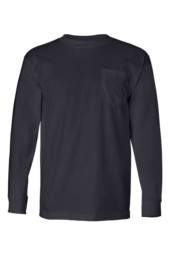 USA-Made Long Sleeve T-Shirt with a Pocket