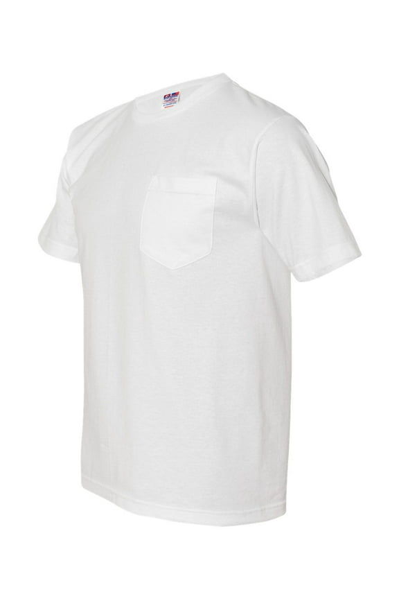 - USA-Made Midweight Pocket T-Shirt - 5070, White, 3X