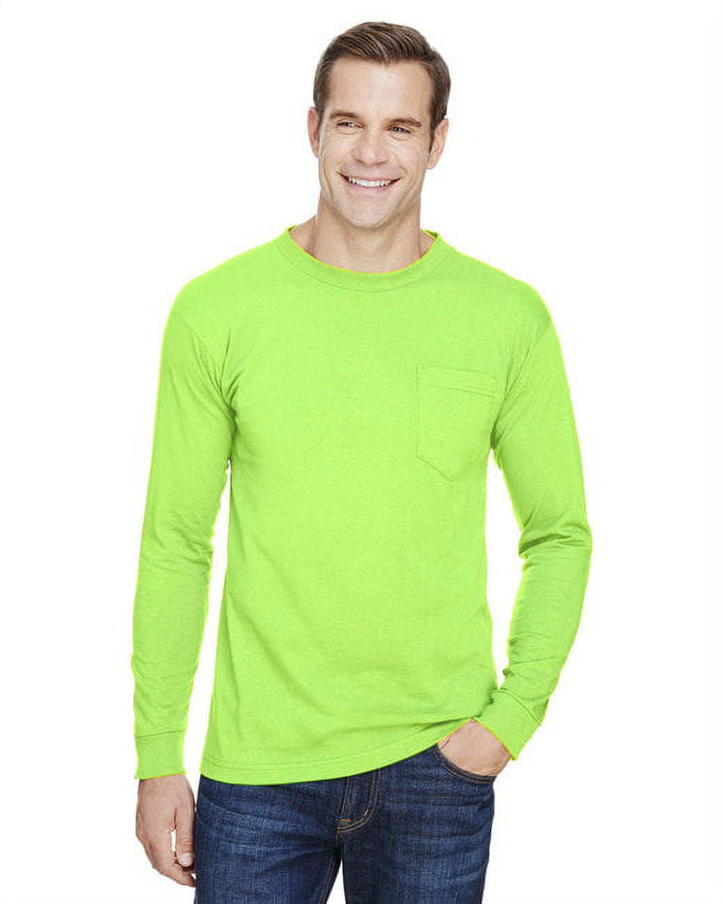 Adult Heavy Cotton, Long Sleeve T-Shirt, Lime Green M with