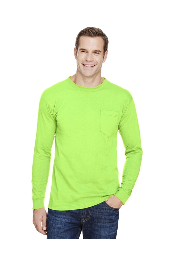 Unisex Union-Made Long-Sleeve Pocket Crew T-Shirt - BA3055