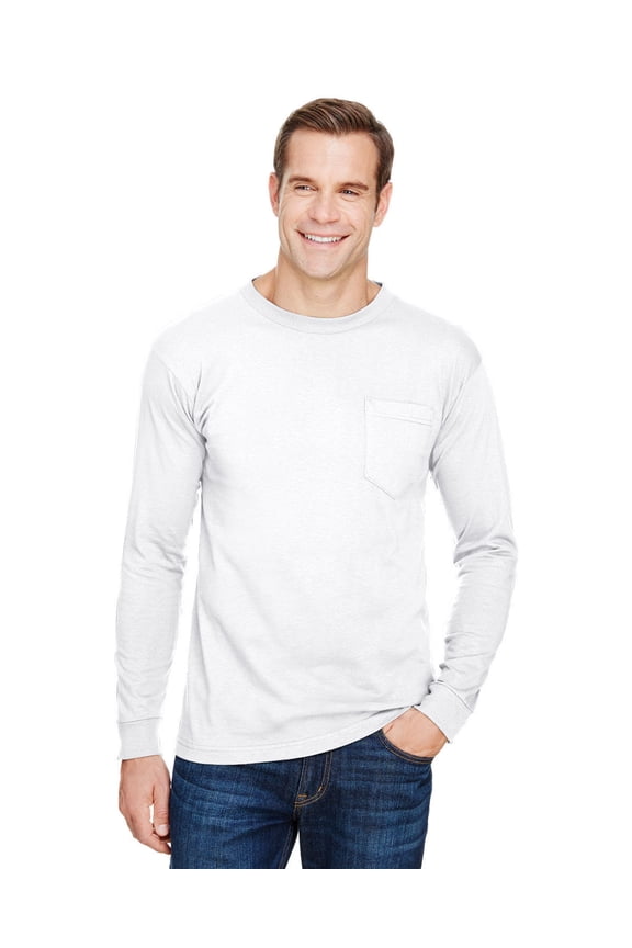 Unisex Union-Made Long-Sleeve Pocket Crew T-Shirt - BA3055