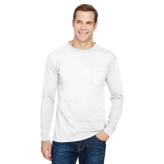 Bayside Unisex Union-Made Long-Sleeve Pocket Crew T-Shirt - BA3055