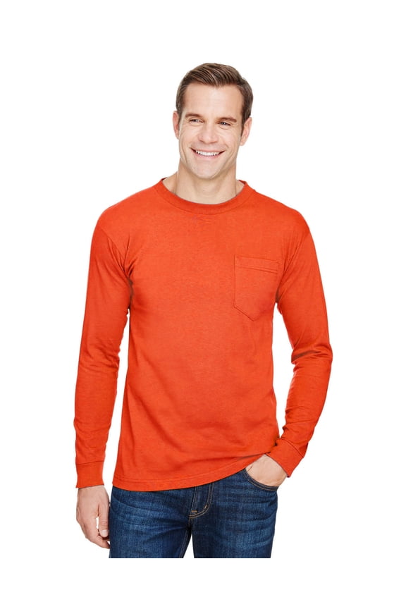Unisex Union-Made Long-Sleeve Pocket Crew T-Shirt - BA3055