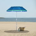 thumbnail image 1 of Bayside21 6.5ft Outdoor Beach Umbrella with Tilt,Sand Anchor and UV50+ Sun Protection, Lightweight & Portable, Perfect for Beach, Camping, Sports, Pool,Gardens and Balcony,CH-1503 Blue Multi Stripe, 1 of 5
