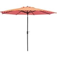 thumbnail image 1 of Bayside21 Umbrella Replacement Canopy for 11 foot Outdoor Patio Umbrella, Vented Canopy, 2 Years Faded Resistant and Sun Protection UPF 50+, Orange Coating Outside and Orange White Stripe Underneath, 1 of 4