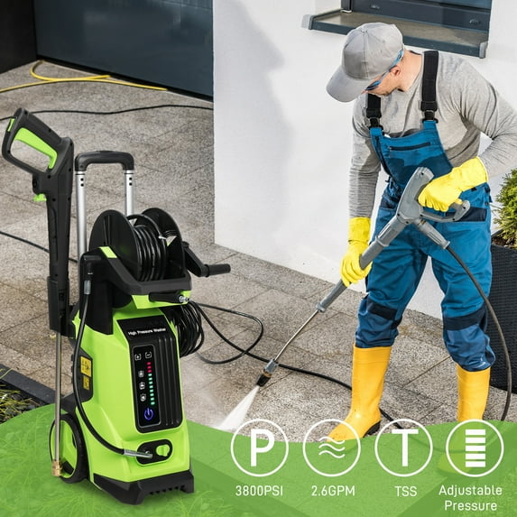 BaytoCare 3800PSI 1800W 2.6 GPM Electric Pressure Washer, for Patio, Garden, and Car Cleaning