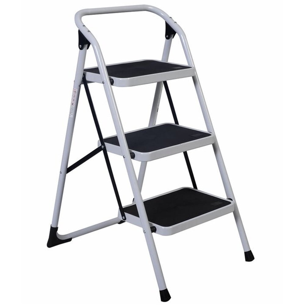 BaytoCare Portable 3 Step Ladder, Folding Step Stool, 330 lb. High Capacity