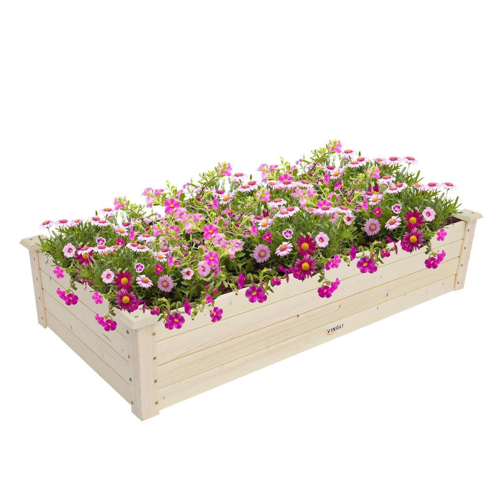 Burlywood Fir Wood Raised Garden Bed Kit for Patio