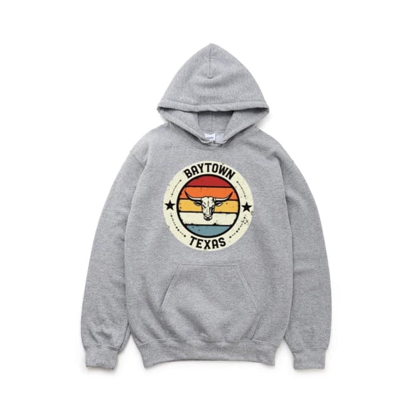 Baytown Texas Sunset Bull Retro Local Pride Southern Design Hoodie, for men & women, up to size 5XL