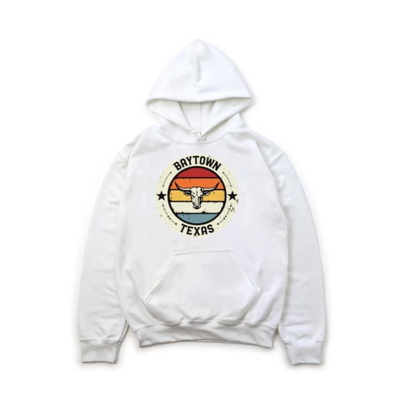 Baytown Texas Sunset Bull Retro Local Pride Southern Design Hoodie, for men & women, up to size 5XL