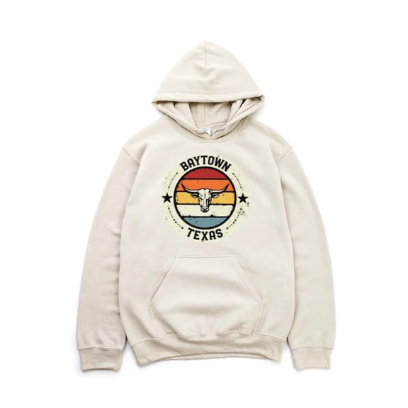 Baytown Texas Sunset Bull Retro Local Pride Southern Design Hoodie, for men & women, up to size 5XL