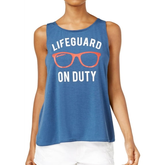 Baywatch Womens Lifeguard Tank Top, Blue, Juniors, X-Small