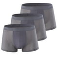 thumbnail image 1 of Baywell 3 Pack Men's Underwear Boxer Briefs Summer Lightweight Mesh Sexy Sheer Breathable Men Panties Ice Silk Comfort Soft Boxer Shorts Plus Size Trunks Underwear for Men, XS-5XL, 1 of 5