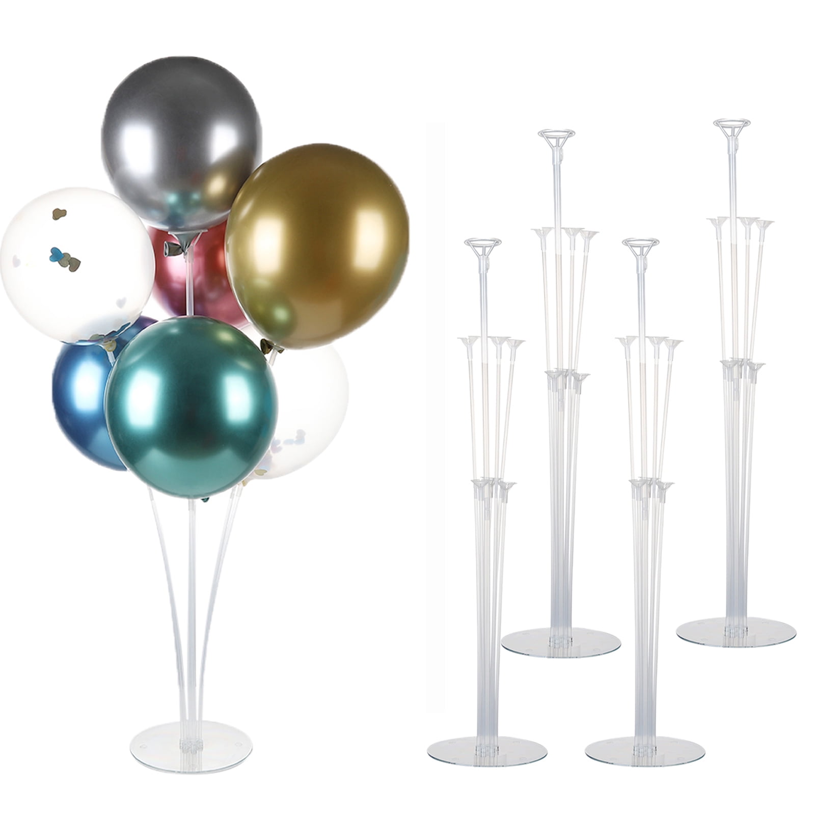 Baywell 4 Sets Balloon Stand Kit, 70cm Balloon Sticks Holder with Base