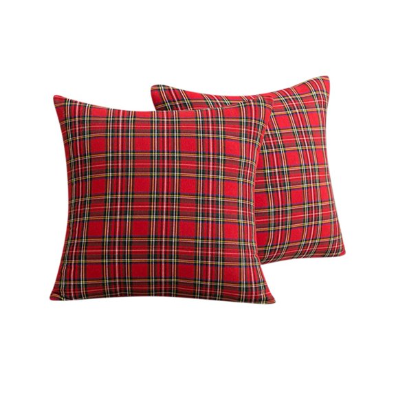 Baywell 4PCS Halloween Christmas Red Plaid Pillow Case, Simple Geometric Pattern Pillow, No Core