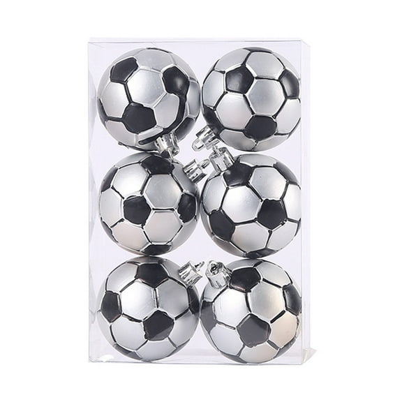 Baywell 6pcs Christmas Football Ornaments Christmas Tree Ball Decorations for Rugby Baseball Basketball Sports Theme Christmas Holiday Party Decorations