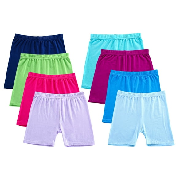 Baywell 8 Pack Toddler Girls  Multi-Color Shorts Under Dress Breathable and Safety Girls Bike Shorts,Dance Shorts for Playgrounds and Gymnastics