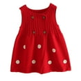 thumbnail image 1 of Baywell Baby Girl Toddler Sleeveless Fall Winter Dress Knitted Button Down Sweater Dresses 12M-11Y, 1 of 2