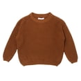 thumbnail image 1 of Baywell Baby Girls Sweater Infant Toddler Knitted Pullover Top Warm Solid Long Sleeve Clothes Coffee 18M-7Y, 1 of 11