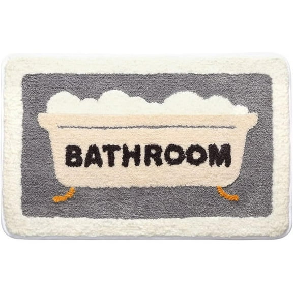 Baywell Bath Mat Rug, Quick Drying Bath Mat Non-Slip Floor Rug Rubber Backed for Bathroom Kitchen Shower Sink, Super Water Absorbent