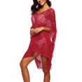 thumbnail image 1 of Baywell Bathing Suit Cover Up for Women - Swimsuit Coverup for Women – Lace Beach Dresses, Red, Average, 1 of 6