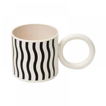 Baywell Black and White Plaid Mugs, Set of 3, for Coffee, Tea, Drinks