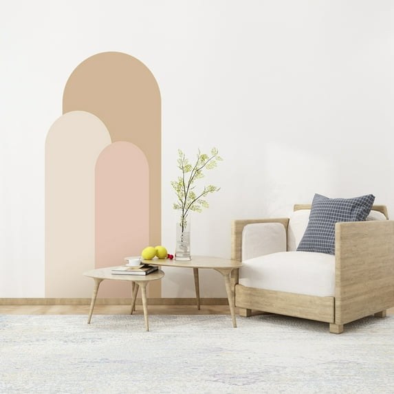 Baywell Boho Arch Wall Decal Decor, 20.47 x 55.1 In Modern Simple Style Geometric Arch Wall Sticker, Removable Peel and Stick Art Murals Wall Accent for Living Room Bedroom Nursery Decoration