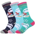 thumbnail image 1 of Baywell Boys Girls Ski Socks Kids Winter Warm Socks Thick Thermal Skating Snowboarding Snow Socks 1/2/3/4 Pairs 3-12Y, 1 of 9