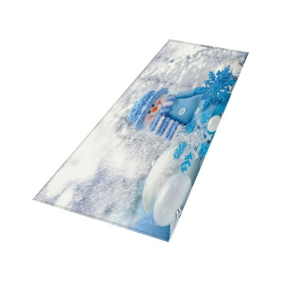 Baywell Christmas Kitchen Mat Comfort PVC Leather Floor Mat Xmas Tree on Red Background Rugs Non-Slip Standing Mat