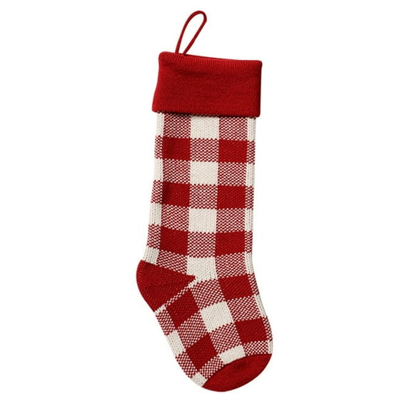 Baywell Christmas Stockings, 20 Inch Large Buffalo Plaid Xmas Stockings Fireplace Hanging Stockings for Family Holiday Party Decor